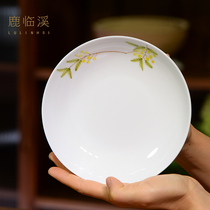 景德镇陶瓷餐具手绘田园风菜盘釉下彩家用高温瓷盘子新中式沙拉盘