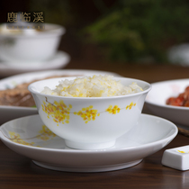 景德镇陶瓷餐具釉下彩米饭碗手绘水杯新中式鱼盘面碗家用菜盘子