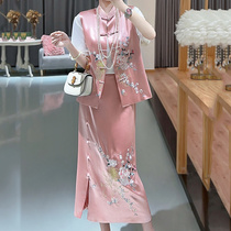 新中式国风套装旗袍年轻款气质高端刺绣唐装女2023民族风改良汉服