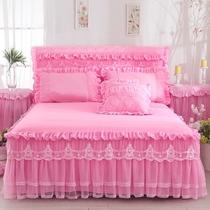 韩版蕾丝公主床裙床罩单件床盖床套花边防滑床笠1.8m床垫保护套