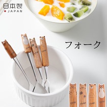 清仓包邮日本制进口日式木筷子动物水果叉咖啡勺木盖碗麦片酸奶钵