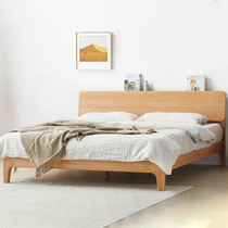 全实木床红橡木单双人床大卧室北欧风格现代简约1.8米1米婚床