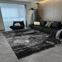 北欧地毯深色抽象黑灰高级简约客厅茶几毯耐脏易打理美式复古地垫