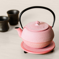 日本手工南部铁器OIGEN仪式感限定套装日式粉嫩樱白带壶垫铁茶壶