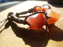 天然戈壁红玛瑙原石复古铜扣手工编织手链