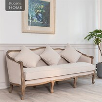 极速美式乡村实木布艺沙发组合客厅小户型北欧欧式橡木家用三人位