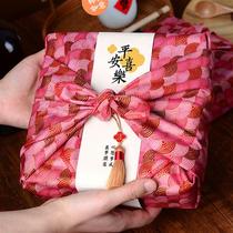 日本进口中秋节点心礼盒包装月饼中式点心桃花酥S和菓子蛋黄酥木