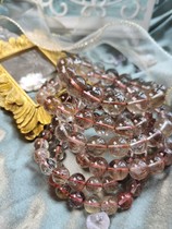 巴西天然顺发红发晶发丝很多清晰时尚红水晶铜发晶手链单圈手串