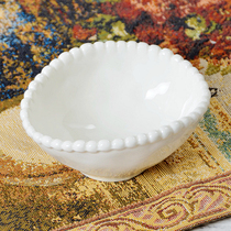 北欧风格简约白色工艺陶瓷珍珠小餐碗纯色碗 鸡蛋碗托酱料碗 瑕疵