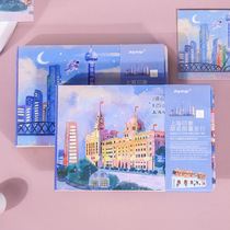 城市印象上海武汉长沙旅游打卡手账本空白页集章本旅行盖章笔记本