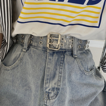 女团风朋克镂空金属腰带宽皮带学生透明塑料牛仔裤带衬衫裙子腰封