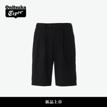 [新品]Onitsuka Tiger鬼塚虎男款运动休闲黑色舒适纯色简约款短裤