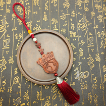 创意上海上港队徽木雕队徽挂件支持个性定制梨木黑檀