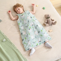 婴儿童睡袋春秋夏季薄款背心式宝宝护肚子中大童防踢被子四季通用