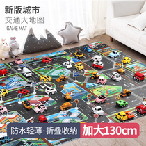 儿童城市交通模拟场景地图玩具小汽车停车场公路爬行游戏地垫认知