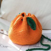手工编织包包diy毛线橘子束口包自制作钩针零钱包抖音同款材料包