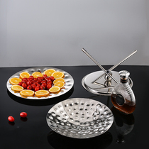 不锈钢水果盘ktv酒吧专用零食小吃盘水果碟架创意高档欧式拼盘大