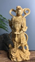 香榧木雕摆件关公伽蓝韦陀尊者菩萨左右护法神像门神供奉家居饰品