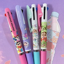 日本uni三菱新款蜡笔小新限定饼干睡衣三色模块笔圆珠笔多功能笔