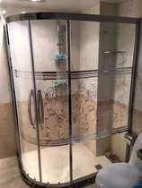 北京定制淋浴房 全钢化304不锈钢款圆弧扇形 免费上门测量安装