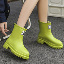 雨鞋女款外穿冬季中筒日式胶鞋耐磨防水防滑成人雨靴软底新款水鞋