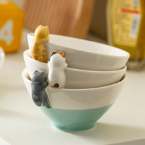 onlycook卡通碗勺套装可爱儿童宝宝专用吃饭碗家用陶瓷泡面碗餐具