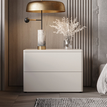 新款北欧现代简约床头柜烤漆储物柜板式圆弧灰色床边柜多功能斗柜