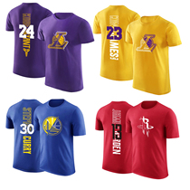 夏季哈登勇士库里湖人队科比詹姆斯篮球短袖儿童球衣亲子圆领T恤