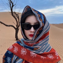 土耳其沙漠民族风棉麻围巾青海西藏丽江旅游拍照防晒披肩外搭丝巾