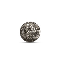 【夫妻】五美分流浪币 指尖微型硬币雕刻艺术外国钱币打火机纽扣