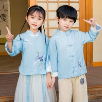 幼儿园园服夏装中国风校服套装小学生六一儿童汉服班服夏季演出服
