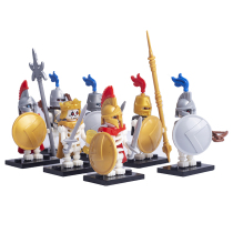 中古人仔罗马骑士骷髅宾团士兵城堡小颗粒积木兼容乐高拼插玩具