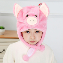 生肖儿童表演卡通粉色猪白色猪黑色小猪头饰 可爱小动物帽子包邮