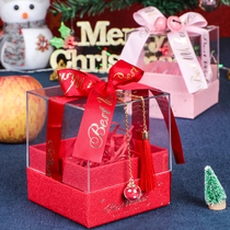 圣诞节亚克力透明礼物盒灯串发光平安夜苹果蛇果包装盒水果店用品