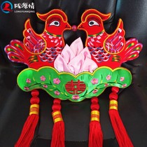 双面刺绣花大号鸳鸯挂件手工艺品结婚室内装饰红色中国风庆阳香包