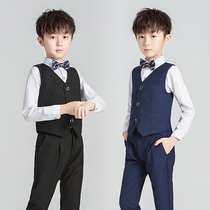 儿童西装套装男童藏青色韩版风礼服黑色花童钢琴演出服主持人高档