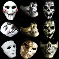 万圣节面具成人骷髅头斯巴达面罩杰森表演派对道具密室装饰用品