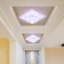 新款现代简约过道走廊灯LED正方形水晶玄关灯嵌入式家用入户灯具