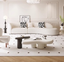 月亮沙发现代简约客厅小户型意式极简转角羊羔绒创意弧形布艺沙发
