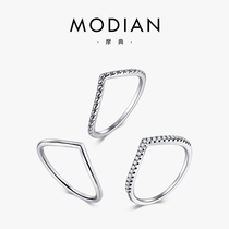 简约设计S925纯银几何箭头个性戒指清新日韩版百搭时尚食指尾戒