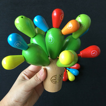 儿童木质制拼插积木 0123周岁宝宝早教益智仙人球拆装组合玩具