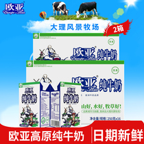 【绿色食品】欧亚高原全脂纯牛奶250g*16盒*2箱大理乳制品