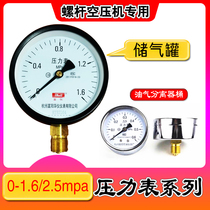 螺杆空压机储气罐压力表油气分离器油分桶油表M20*1.5 2分油压表