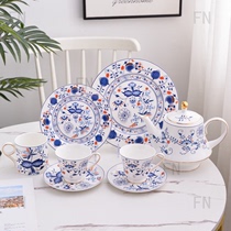 德国 MEISSEN梅森瓷器蓝色洋葱茶杯盘组 杯碟餐盘套装