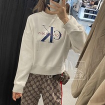 Calvin Klein CK女士2024秋冬新款休闲套头圆领字母加绒保暖卫衣