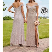 adrianna papellAll Over Sequin Gown In Taupe taupe 【美国奥