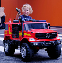 儿童电动车消防车四轮警车充电摇摆男女小孩玩具车可坐人宝宝汽车