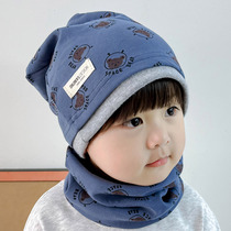 新款男童帽子早秋冬款儿童堆堆帽男孩帅气纯棉小孩宝宝洋气套头帽