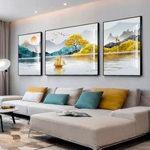 挂在客厅墙上的装饰画北欧2021新款三联画沙发背景墙小户型轻奢风