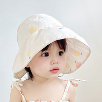 婴儿帽子夏季薄款女宝宝防晒帽大帽檐儿童太阳帽夏天小女童遮阳帽